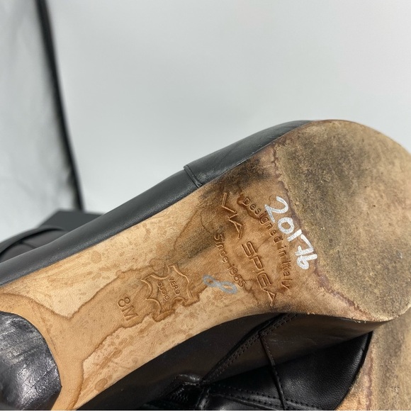 VIA SPIGA Italian leather ankle booties with heel Sz 8  - Black pointed toe - Picture 9 of 9